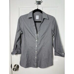 Brooks Brothers 346 Women’s Black & White Check Fitted Button Down Size 6